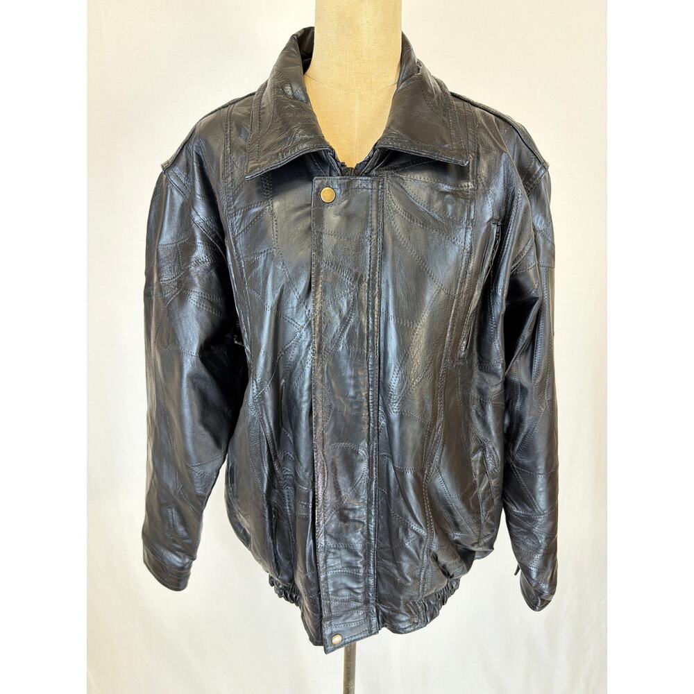Maxam Brand Black Leather Jacket XLarge #0539